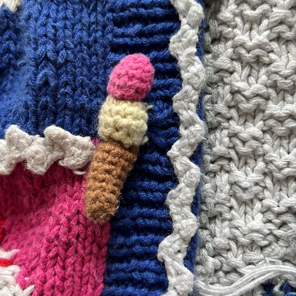 Vintage Hand Knit Ice Cream Sweater Vest - Picture 3 of 9